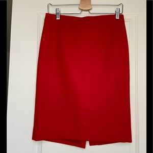 Like new J.Crew Red Wool No.2 Pencil skirt